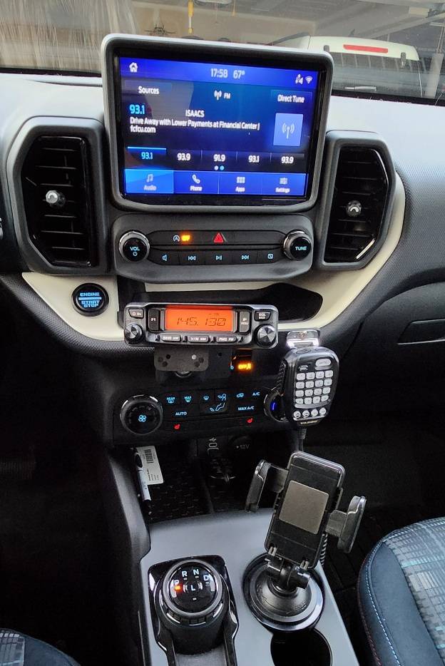 Ford Bronco Sport Transceiver Installation thread  (Ham, CB, GMRS). Radio unit and antenna installation on Bronco Sport 20241028_175818