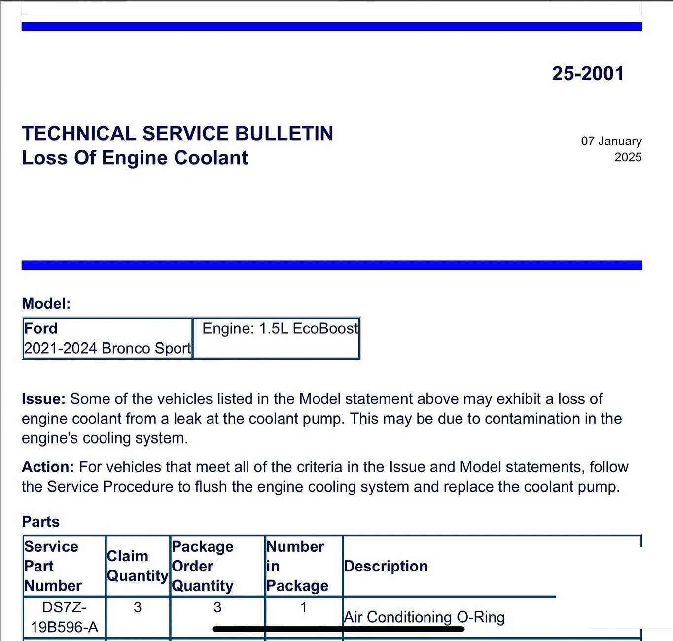 Ford Bronco Sport Water pump dies Imag