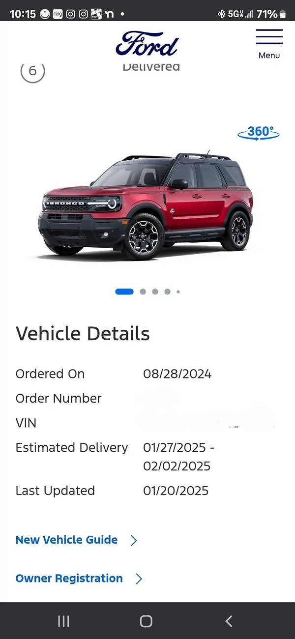 Ford Bronco Sport Received my new 2025 Bronco Sport! Screenshot_20250120_101505_Chrom