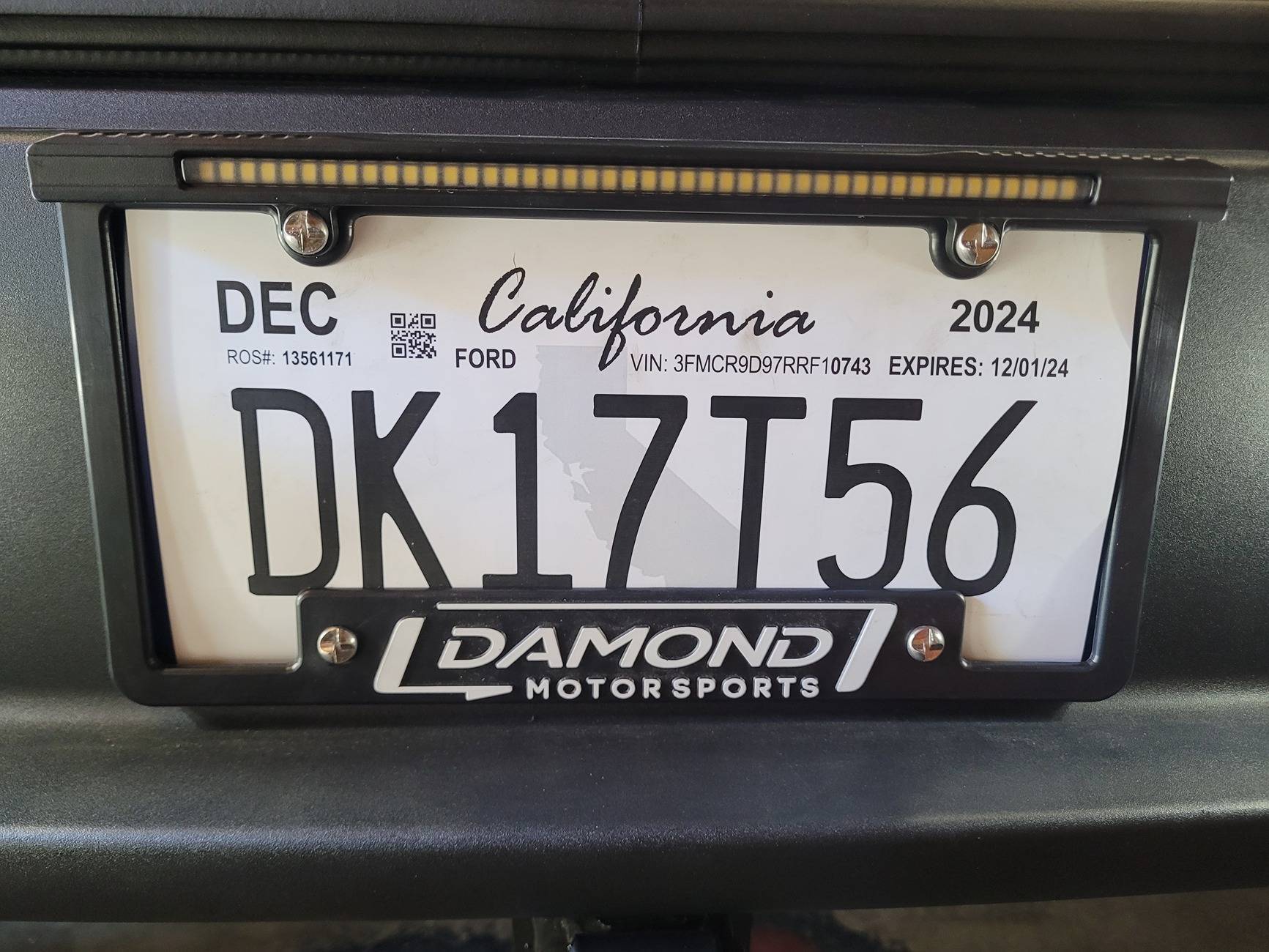 Ford Bronco Sport Rear license plate mount. 20240914_131854