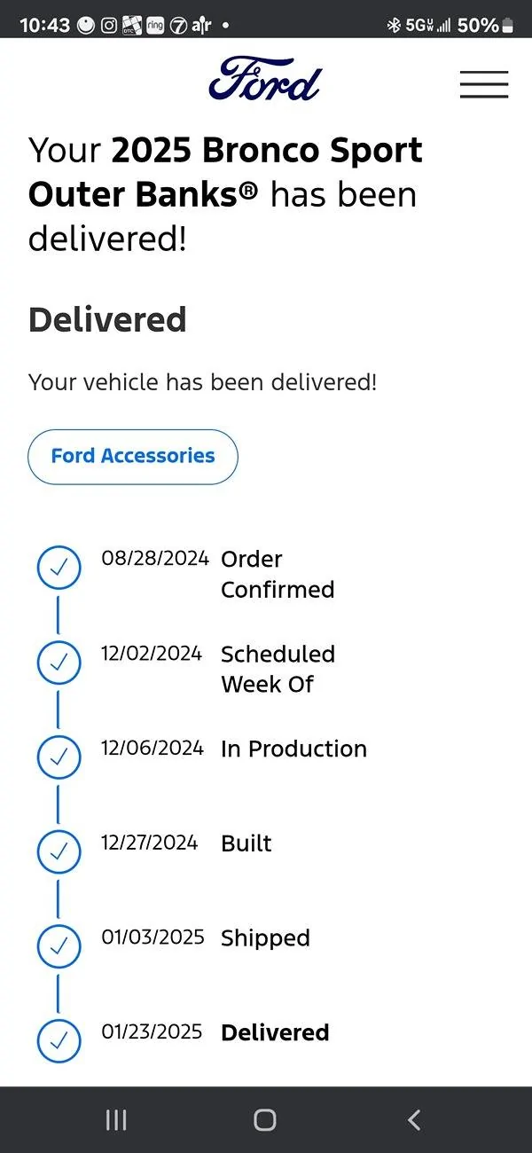 Ford Bronco Sport Received my new 2025 Bronco Sport! Screenshot_20250123_224328_Chrom