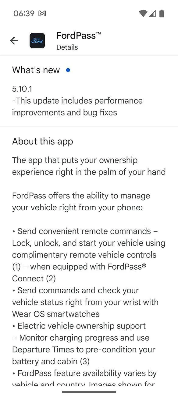 Ford Bronco Sport Fordpass App 5.10.0 (iPhone, not sure about Android) 1737722412569-3a