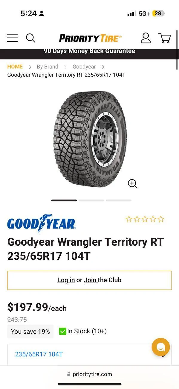 Ford Bronco Sport 2025 Owners - who received their 2025 with OE Goodyear Territory RT All Terrain 235 65 R17 tires IMG_3233