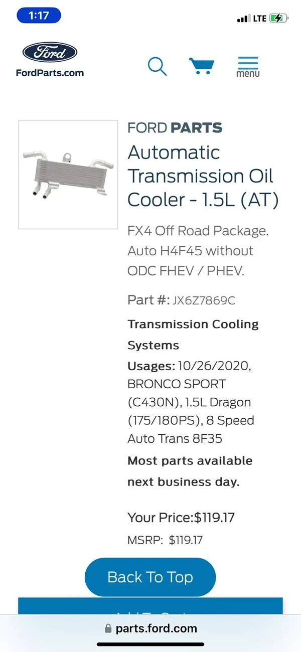 Ford Bronco Sport 2021 Transmission issue Bronco Sport 1738012759518-bd