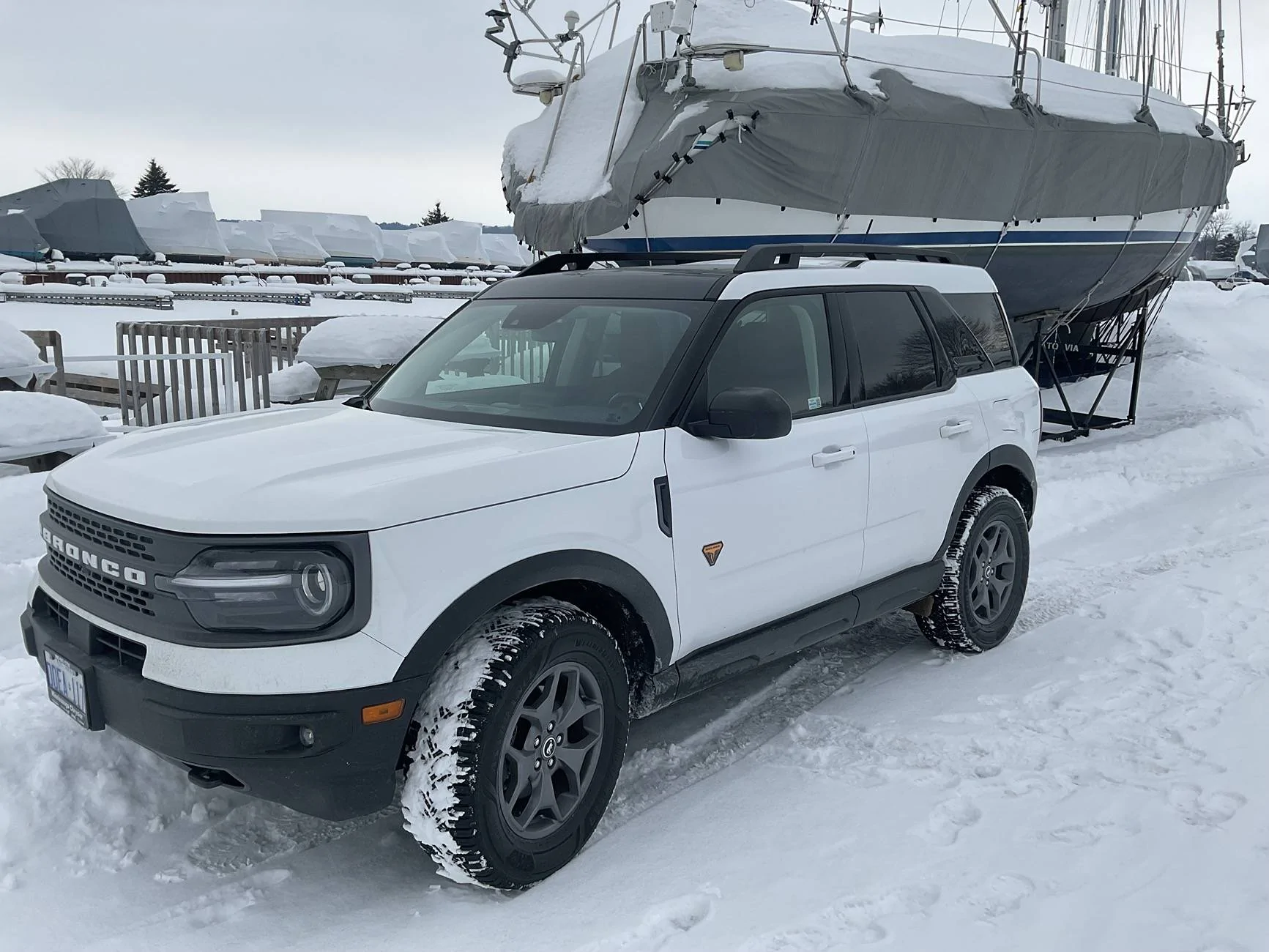 Ford Bronco Sport Installed Goodyear 245/65 R17 all weather WeathereReady 2 tires on Badlands wheels IMG_0293
