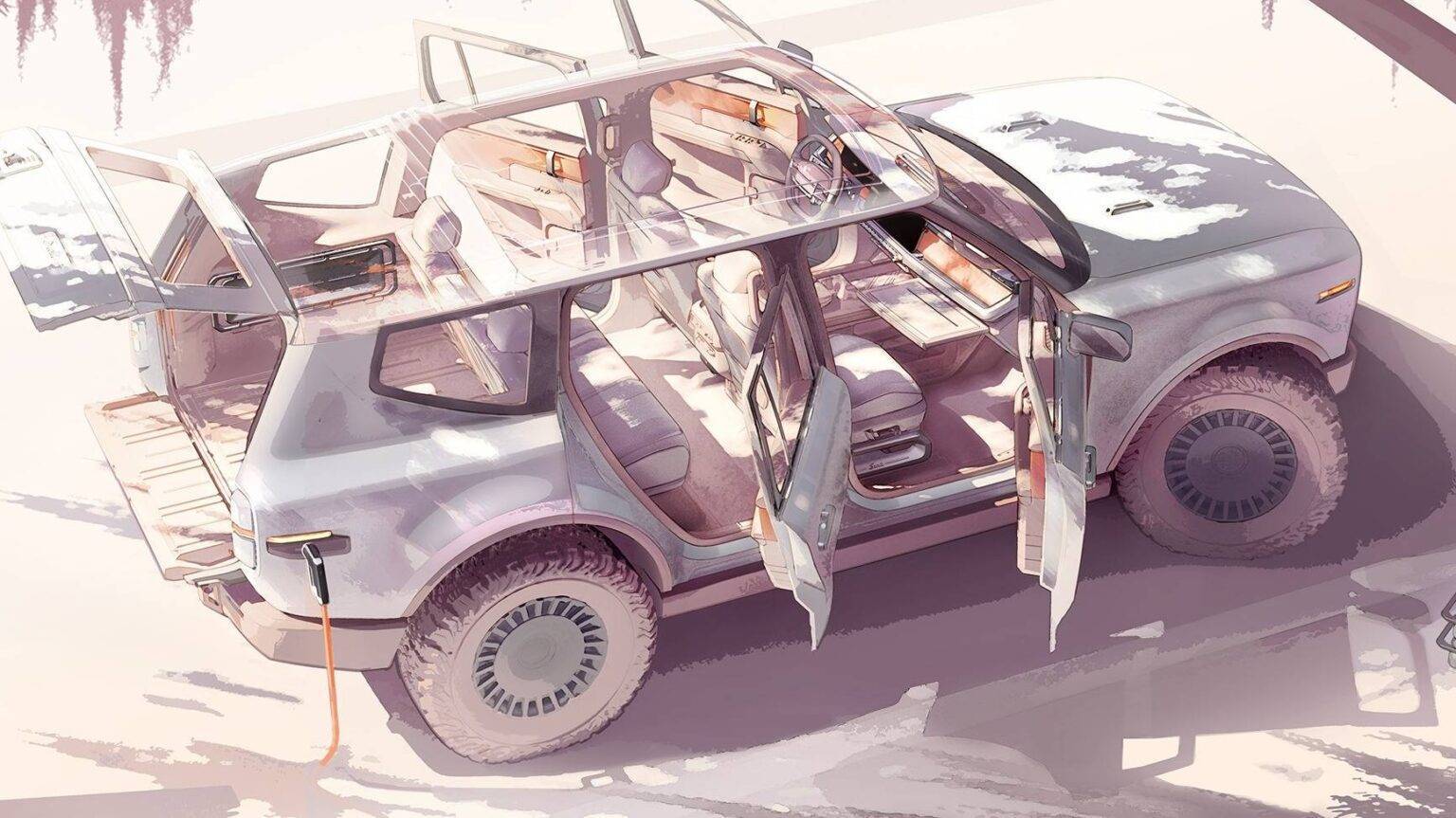 Ford Bronco Sport Official: Scout EV Pickup & SUV debut w/ Gas Range Extender, 4x4, BOF, Lockers, Sway Bar Disconnect -- All Specs, Wallpapers, Video scout-traveler-sketches-2-1-1536x863-jpg-