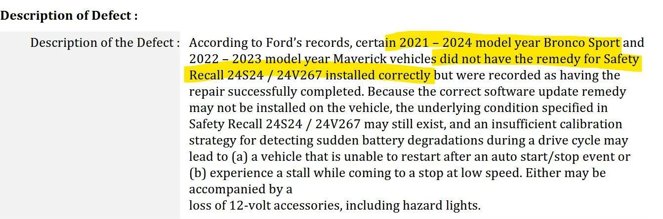 Ford Bronco Sport New Recall 25V-158, Loss of Power from Undetected Low Battery 1742385038481-28