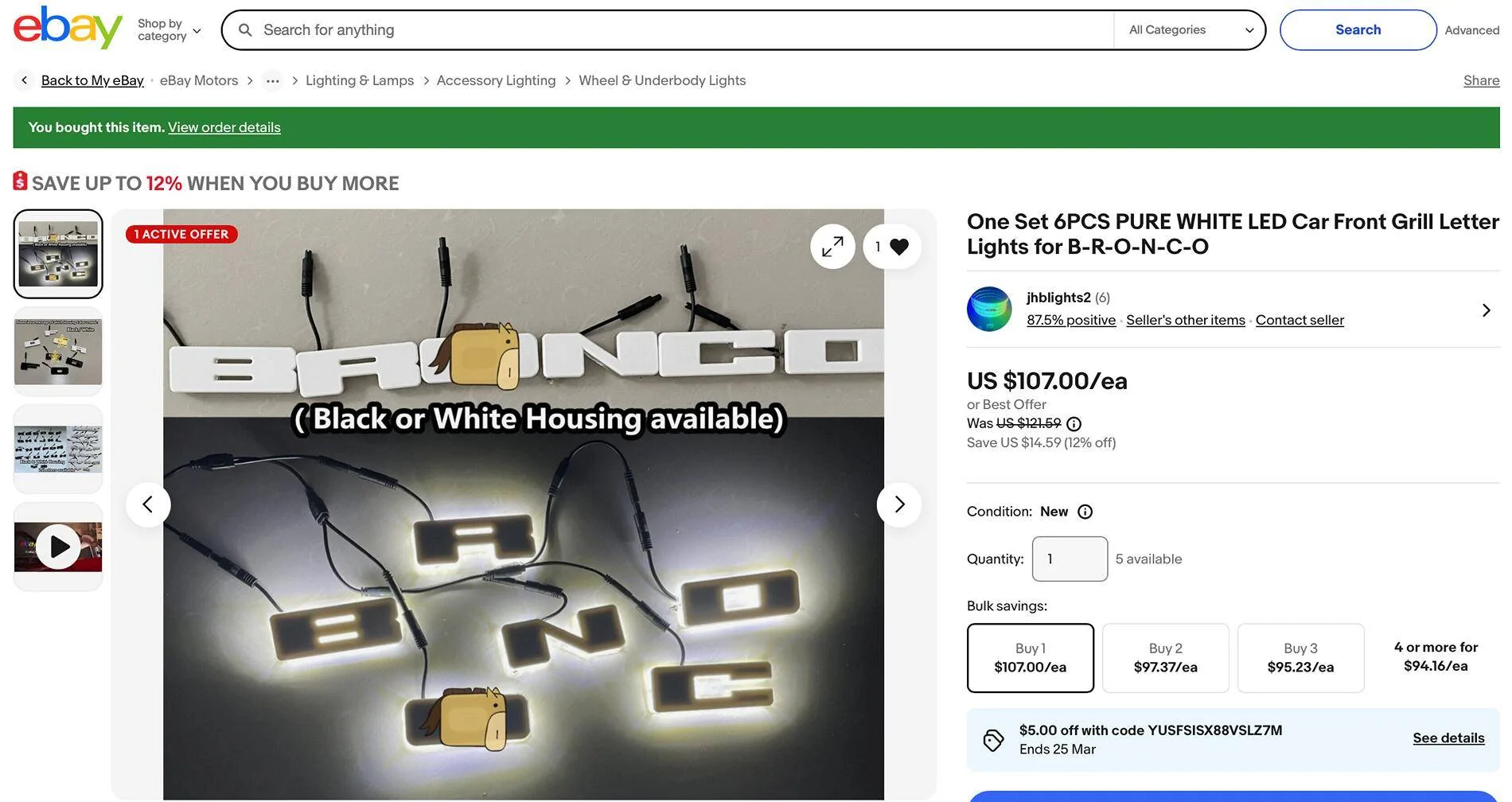 Ford Bronco Sport LED BRONCO emblem letters for Bronco Sport in 1 hour and under $150 Screenshot 2025-03-22 at 7.59.18 PM