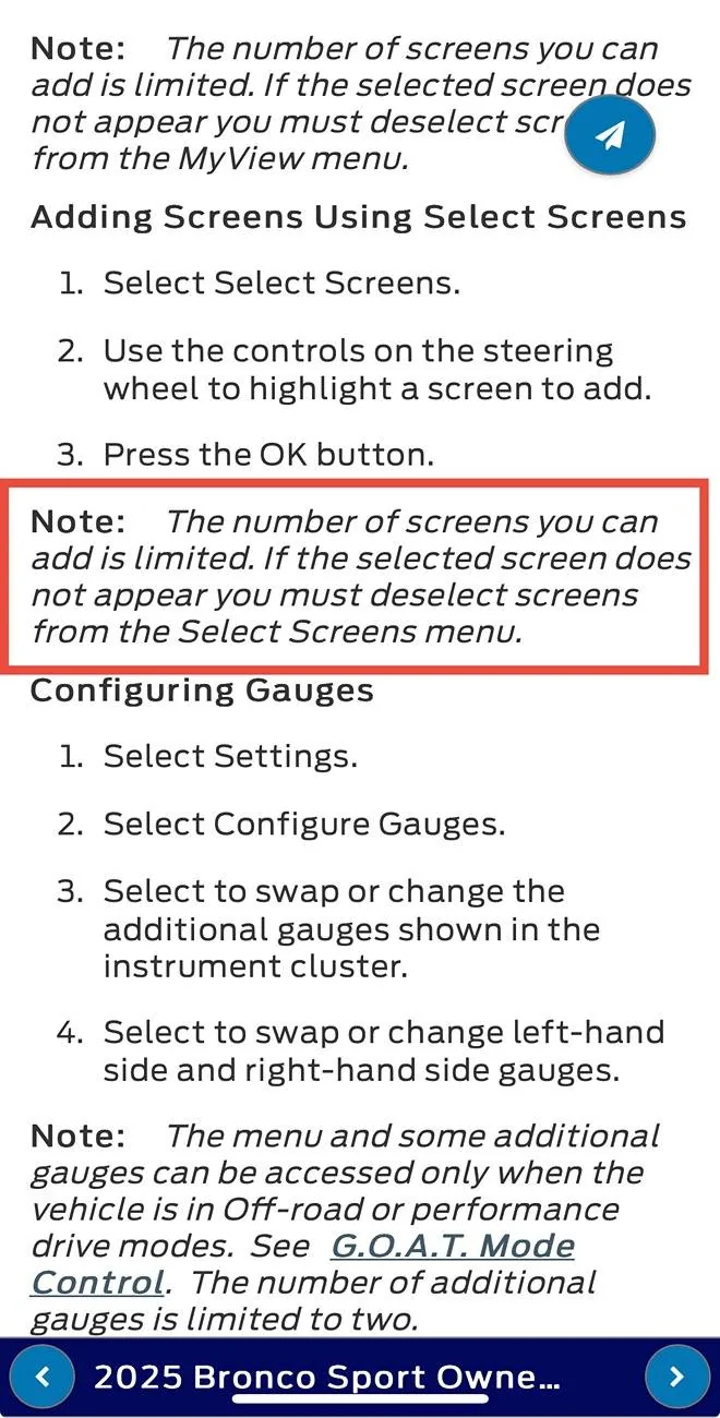 Ford Bronco Sport Issue with gauge cluster resetting and locking after changing to off road mode IMG_4672