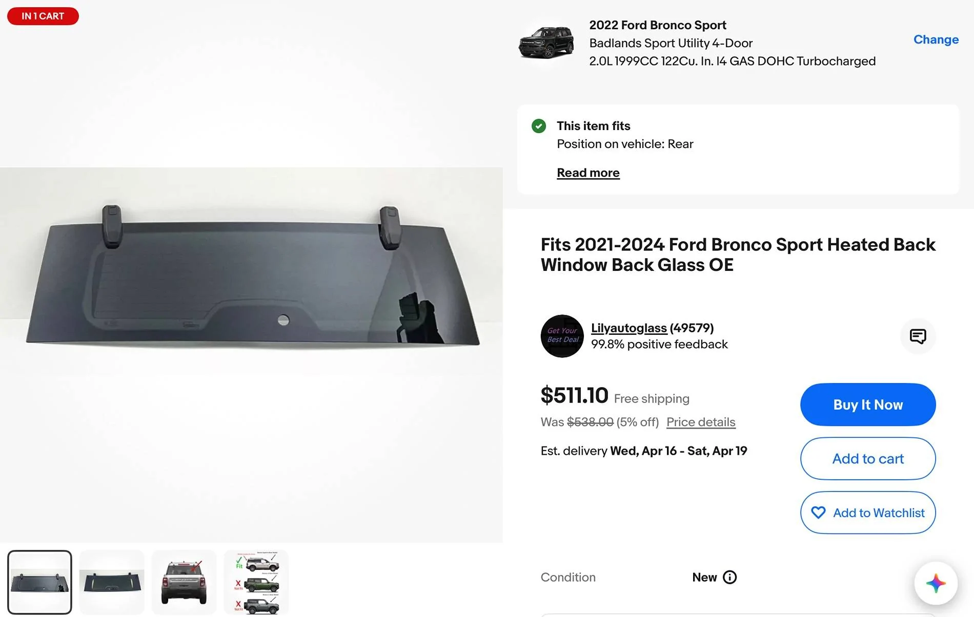 Ford Bronco Sport Back Glass Replacement IMG_1283