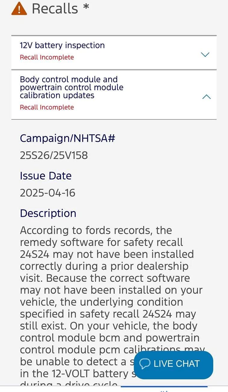 Ford Bronco Sport Get Your Free Battery Now-Updated Recalls-Battery and BCM/PCM 4/25 IMG_4815