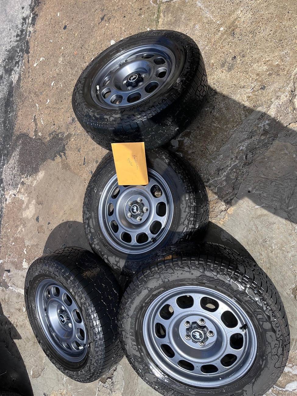 Ford Bronco Sport 17" "Steelie" aluminum rims w/ tires and TPMS sensors - $500 Steelies 1