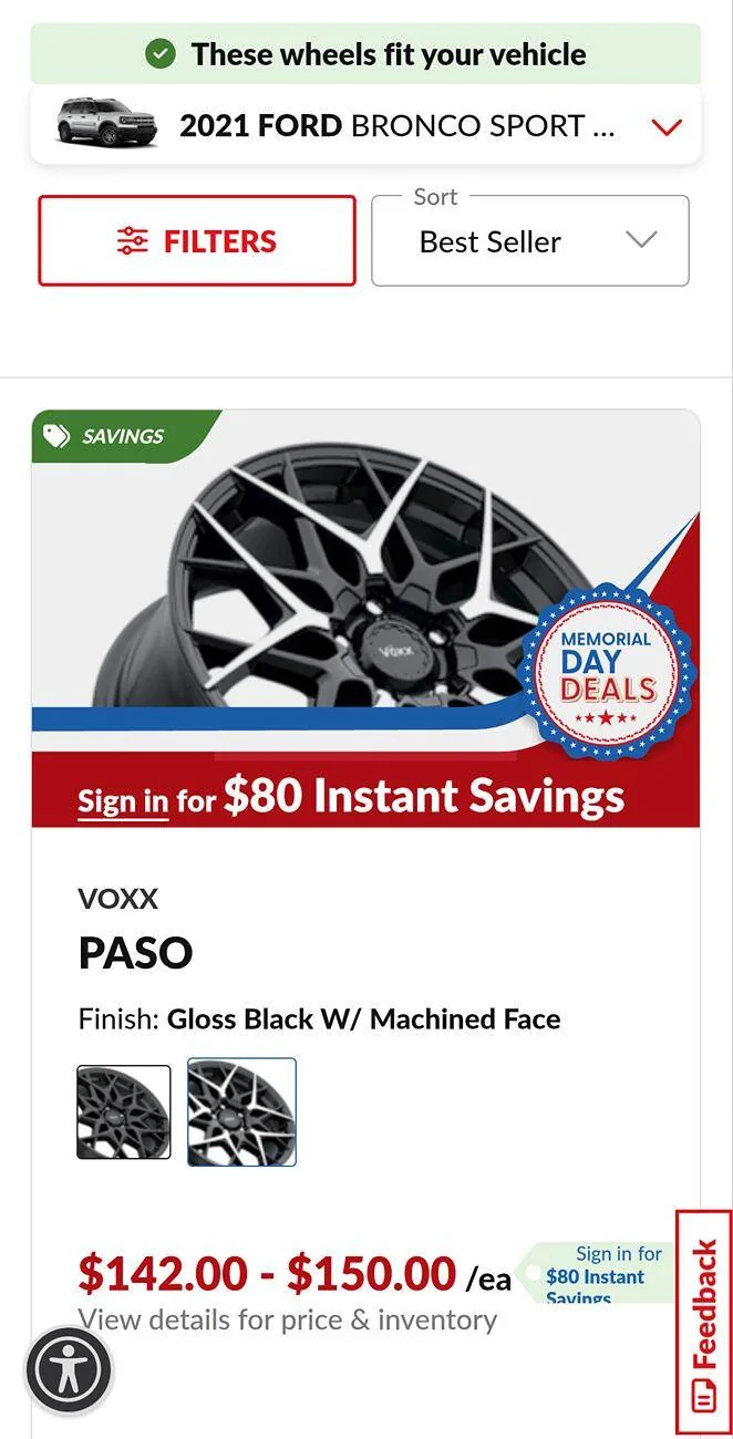 Ford Bronco Sport Factory Wheels Specs For 2021 Bronco Sport (7" Width / +37.5 mm Offset) 1000022787