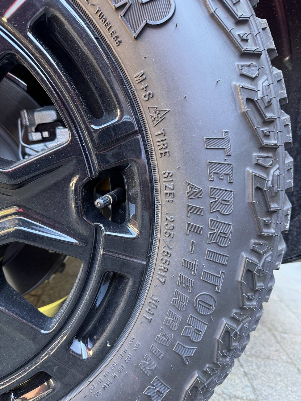 Ford Bronco Sport 2025 Owners - who received their 2025 with OE Goodyear Territory RT All Terrain 235 65 R17 tires IMG_9169