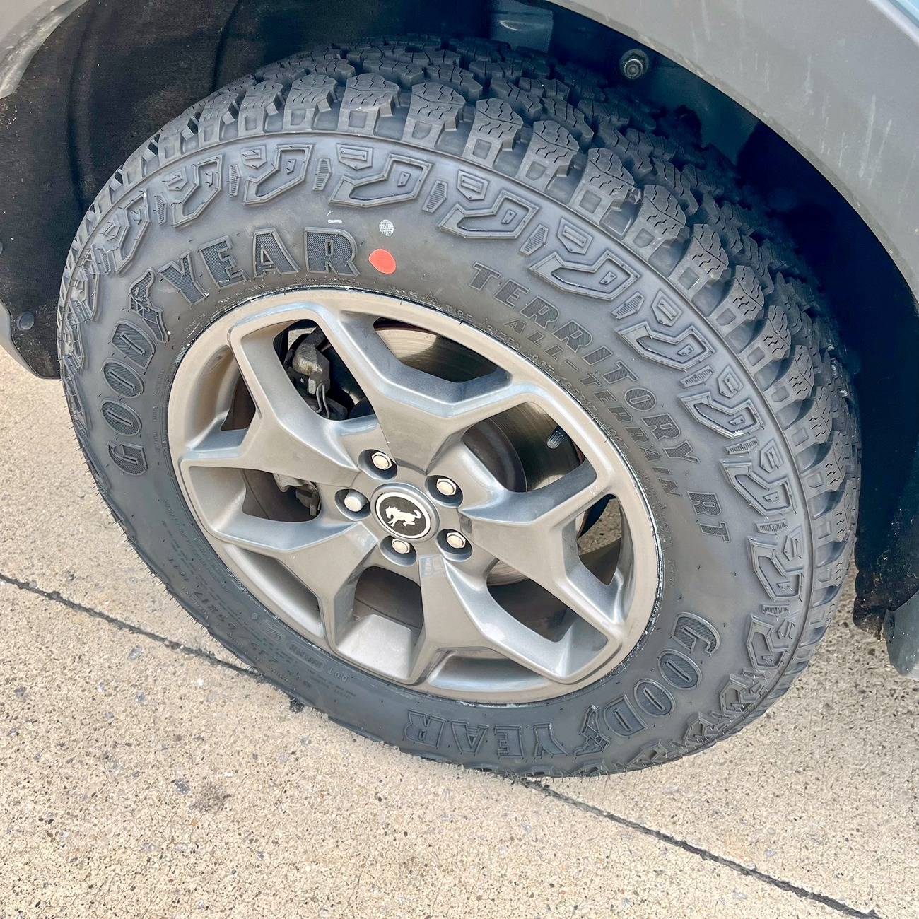 Ford Bronco Sport New Tires at 50,000 miles: swapped my Falken Wildpeaks for Goodyear Wrangler Territory RT ATs IMG_6182