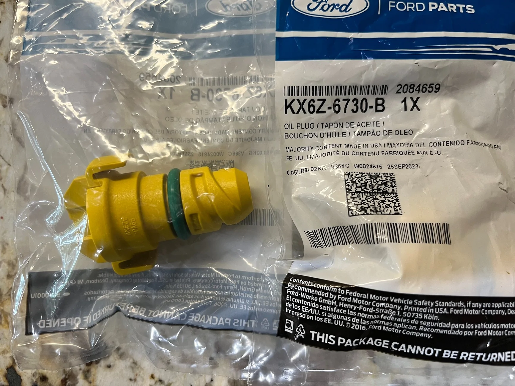 Ford Bronco Sport 1.5l Drain Plug BS Plastic Drain Plug