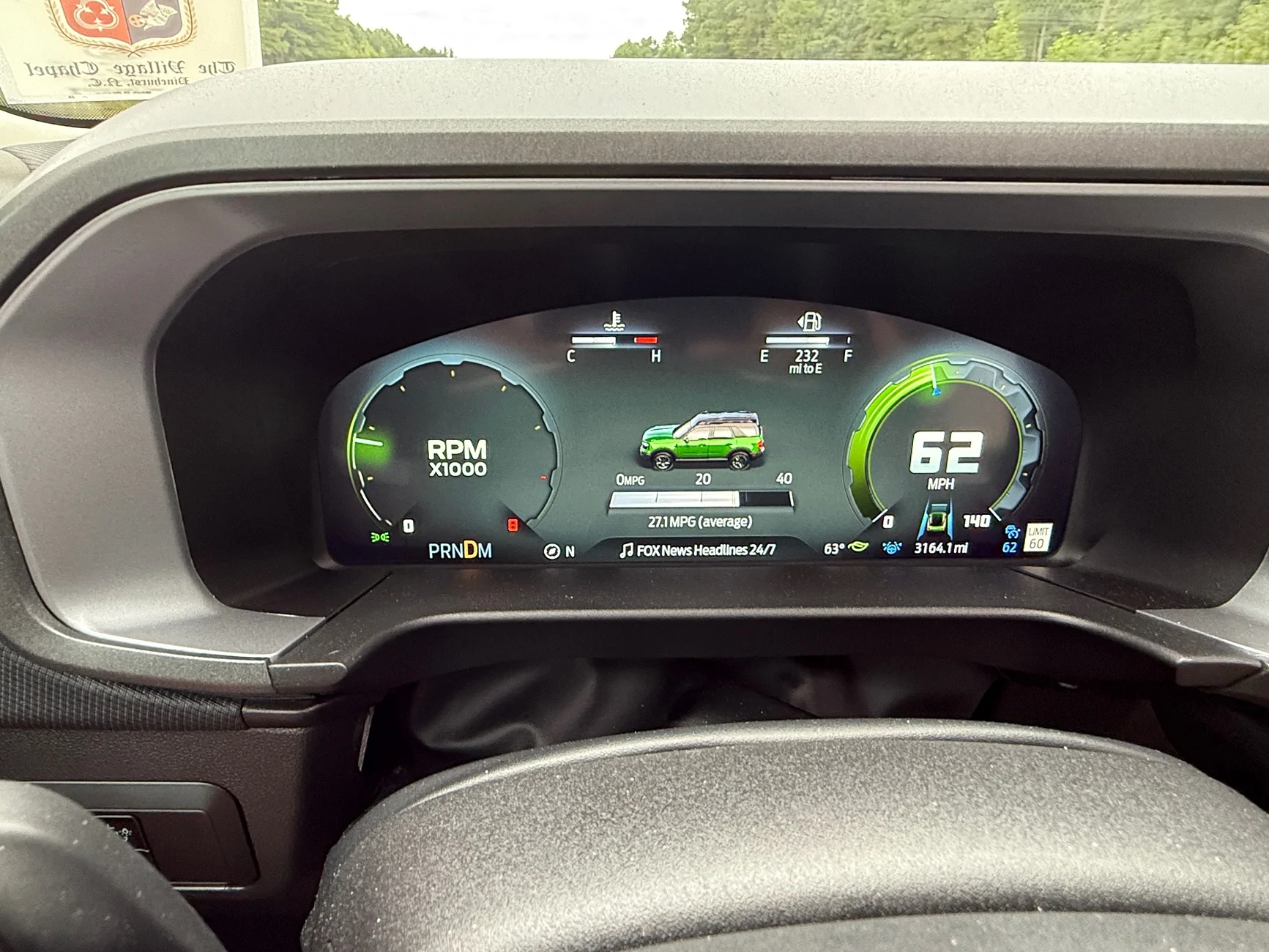 Ford Bronco Sport 2025 BS BL SQ digital display missing its numbers on tachometer and m.p.h. IMG_2502