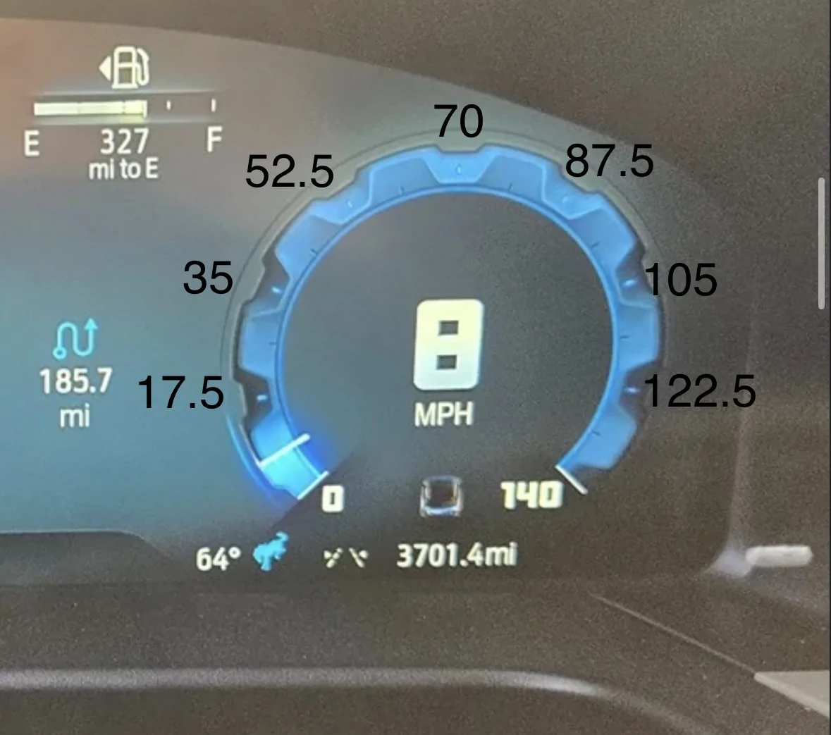 Ford Bronco Sport My speedometer doesn't have numbers on the dial. IMG_1353