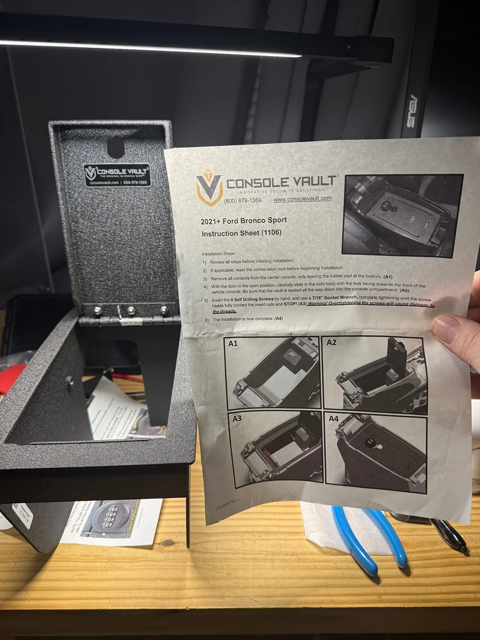 Ford Bronco Sport Console Vault Center Console Safe IMG_3467