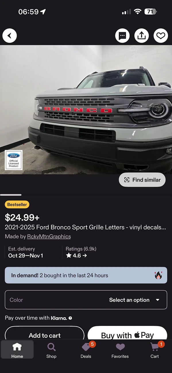 Ford Bronco Sport Colored Grille and Tailgate Lettering - where to buy? IMG_2687