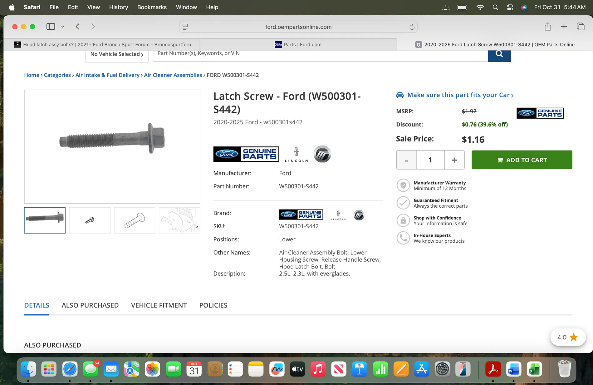 Ford Bronco Sport Hood latch assy bolts? 1761903943995-qt