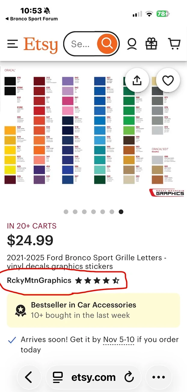 Ford Bronco Sport Colored Grille and Tailgate Lettering - where to buy? IMG_2888