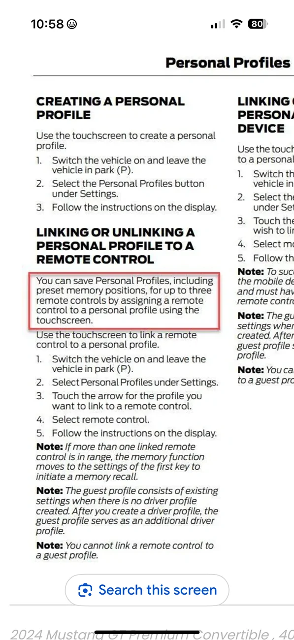 Ford Bronco Sport Memory seat preset and keyfob setup issue IMG_6455