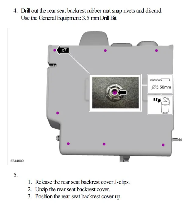 Ford Bronco Sport Back of Rear seat snap/buckle/fastener removal 111