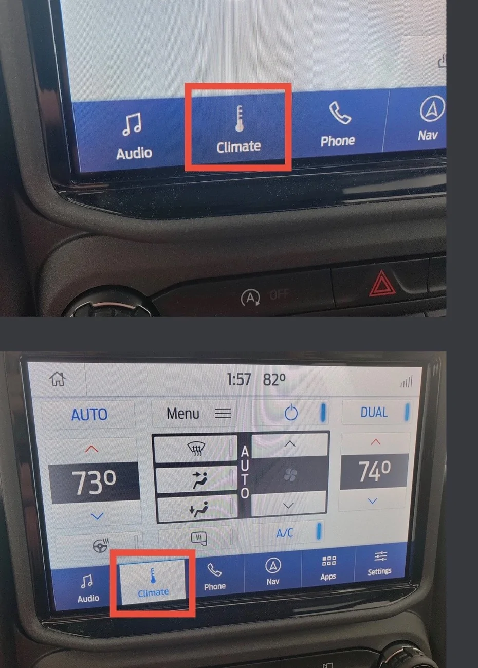 Ford Bronco Sport puttling climate conroles onto the screen IMG_3868
