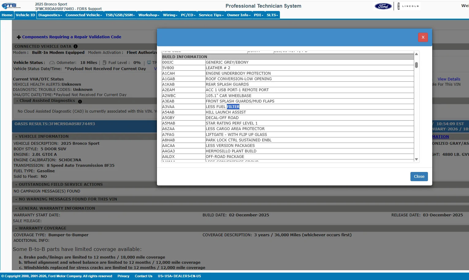 Ford Bronco Sport My 11/25 built Badlands Sasquatch 2.0L has a GPF 1768233357729-mz