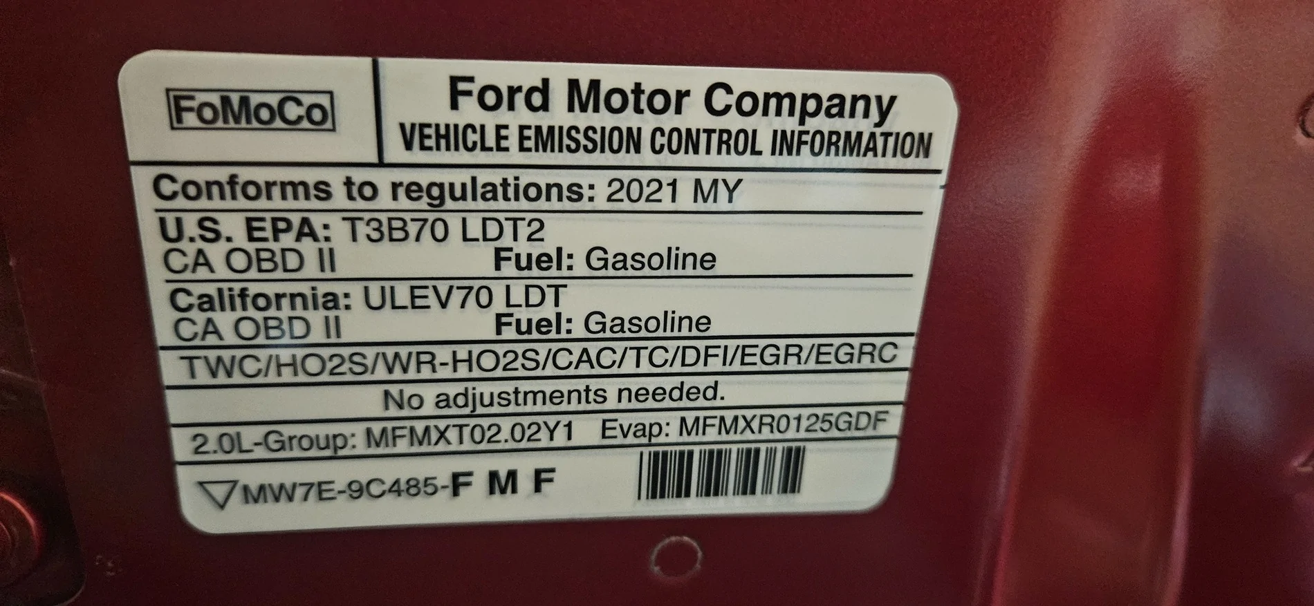 Ford Bronco Sport My 11/25 built Badlands Sasquatch 2.0L has a GPF 20260112_145917
