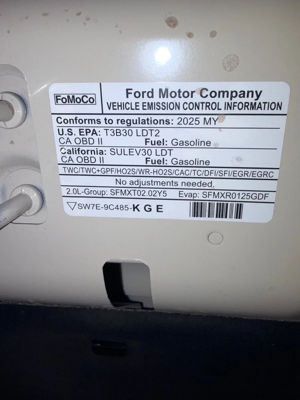 Ford Bronco Sport My 11/25 built Badlands Sasquatch 2.0L has a GPF IMG_0087