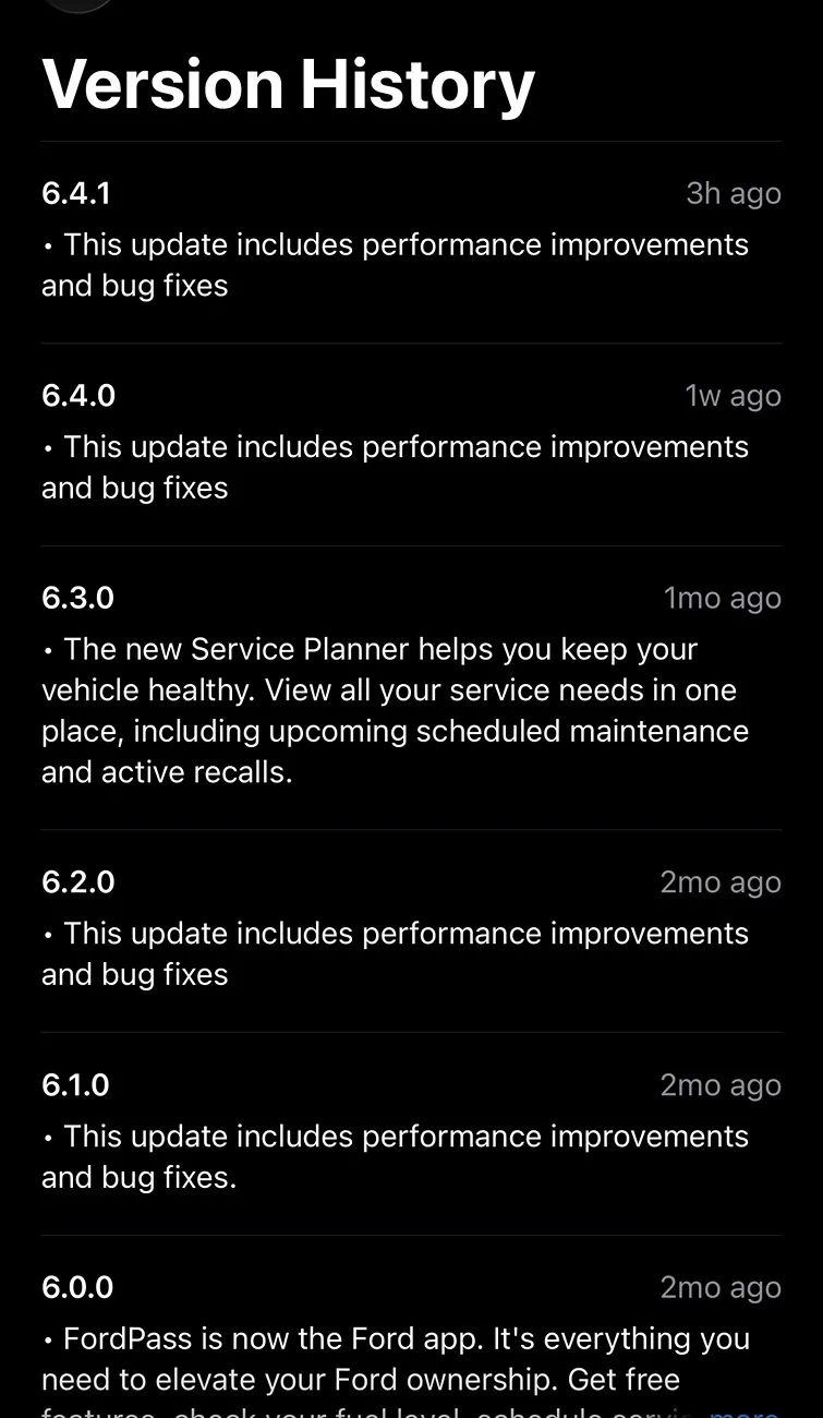 Ford Bronco Sport Ford App 6.4.1, 6.4.0, 6.3.0 (applicable to iPhone) IMG_4650