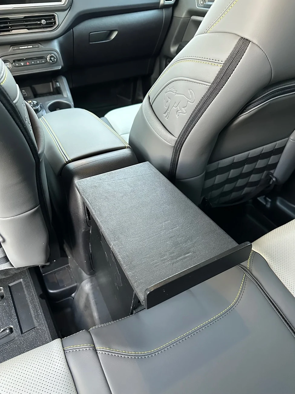 Ford Bronco Sport Center console extender for pet carrier IMG_2016