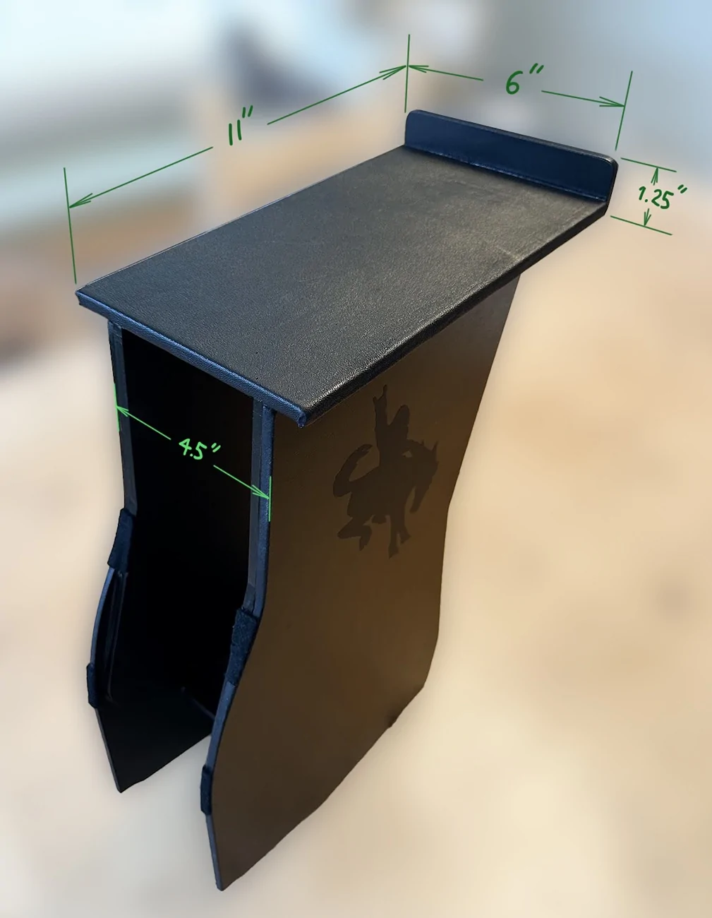 Ford Bronco Sport Center console extender for pet carrier console-extension-dimensions-v1