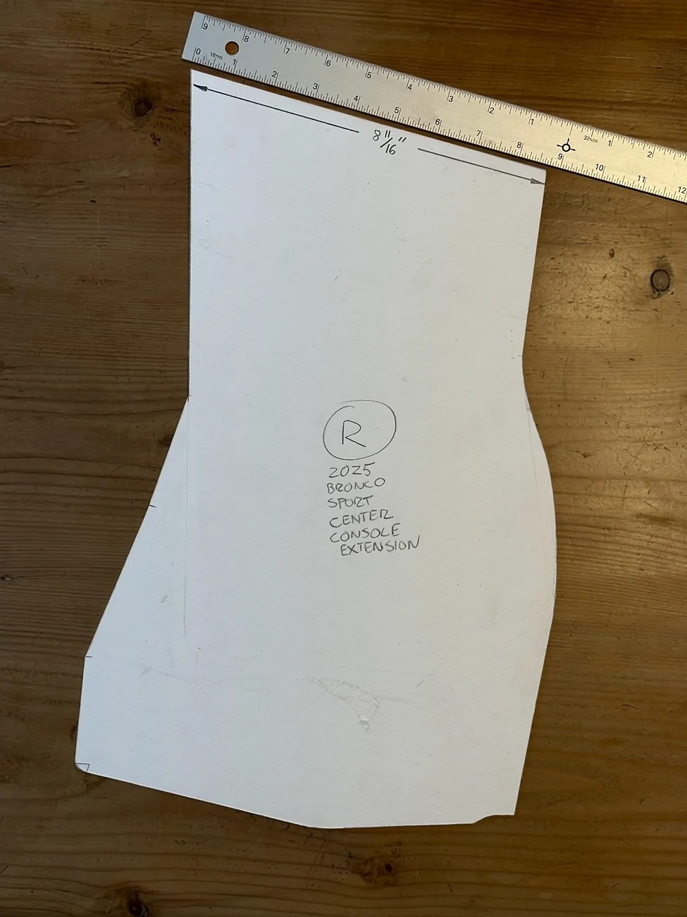 Ford Bronco Sport Center console extender for pet carrier console-extension-template-v1