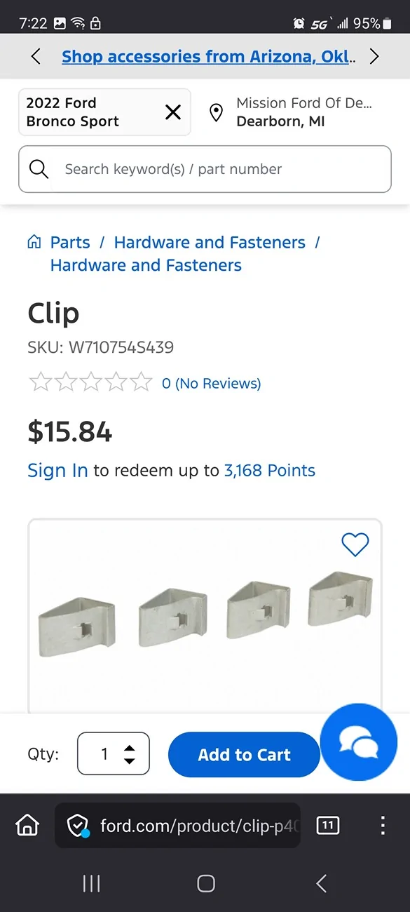 Ford Bronco Sport Looking for a front bumper retainer nut... Screenshot_20260127_072221_Firefox