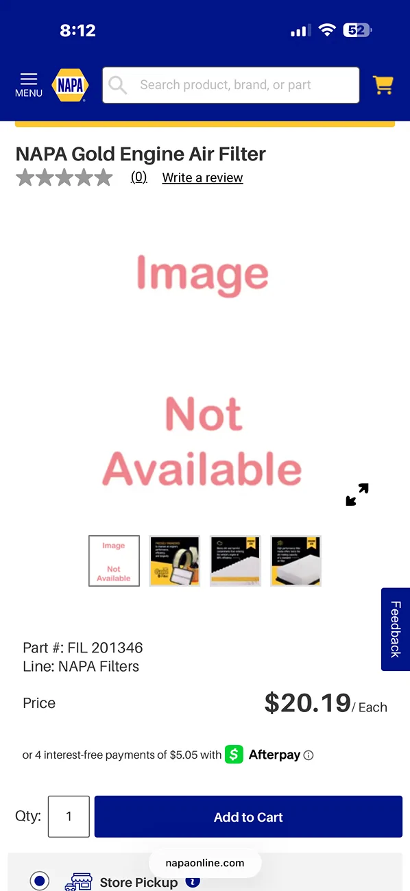 Ford Bronco Sport 2025 Engine Air Filter number finally showed up. IMG_3677