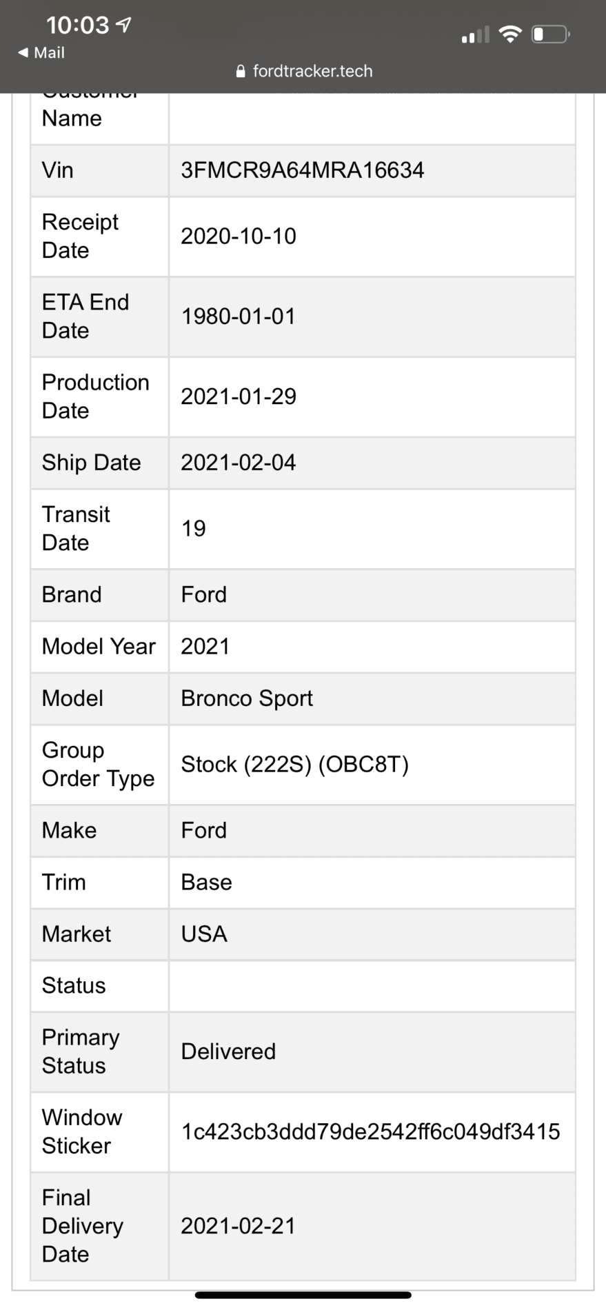 Ford Bronco Sport So any tracking info? 8D7BE255-212A-4FE5-A515-ACEC95389010