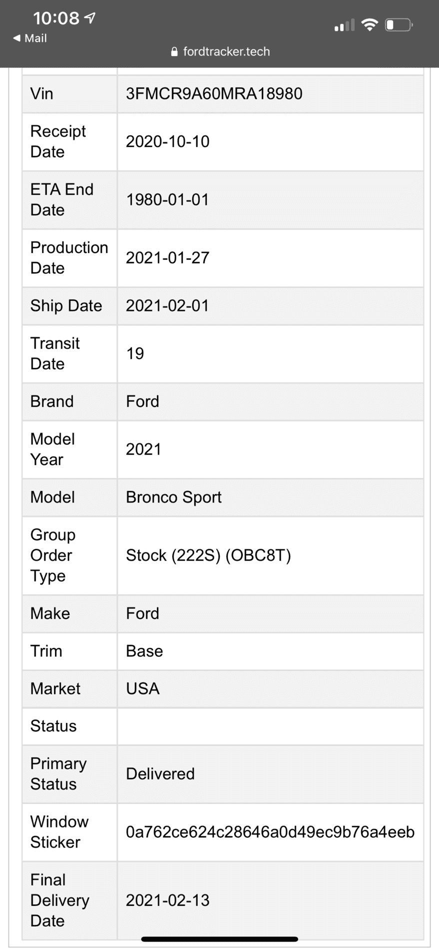 Ford Bronco Sport So any tracking info? 1ABCC381-F555-493F-BFDB-85B386EAA776