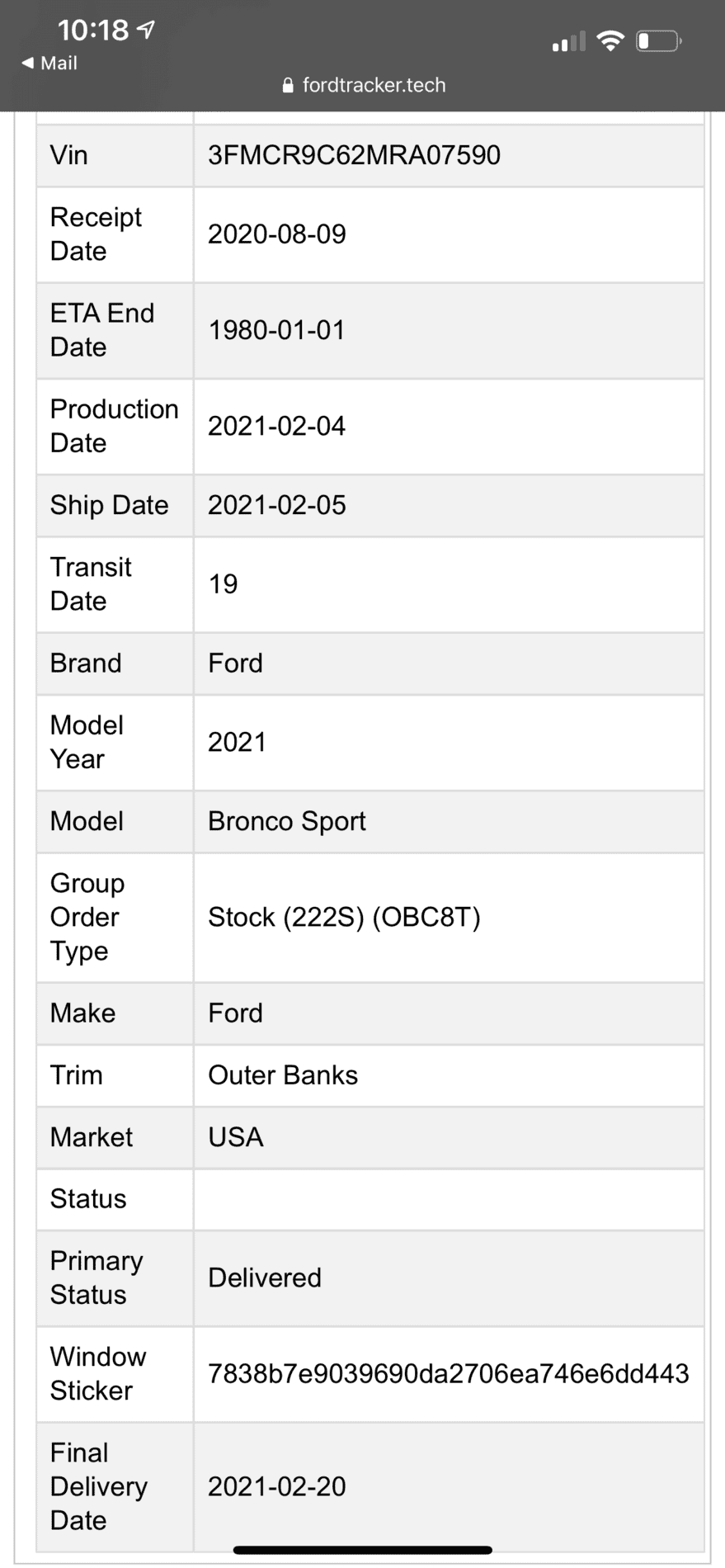 Ford Bronco Sport So any tracking info? A4487940-6210-4B05-9C69-80EB54A3747D