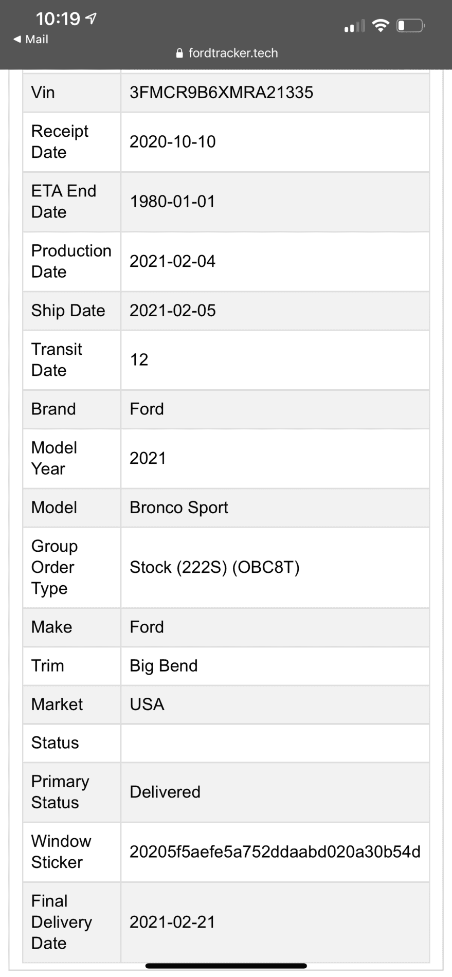 Ford Bronco Sport So any tracking info? 7DE438C4-49E9-4F53-8B5B-50F481D39A9A