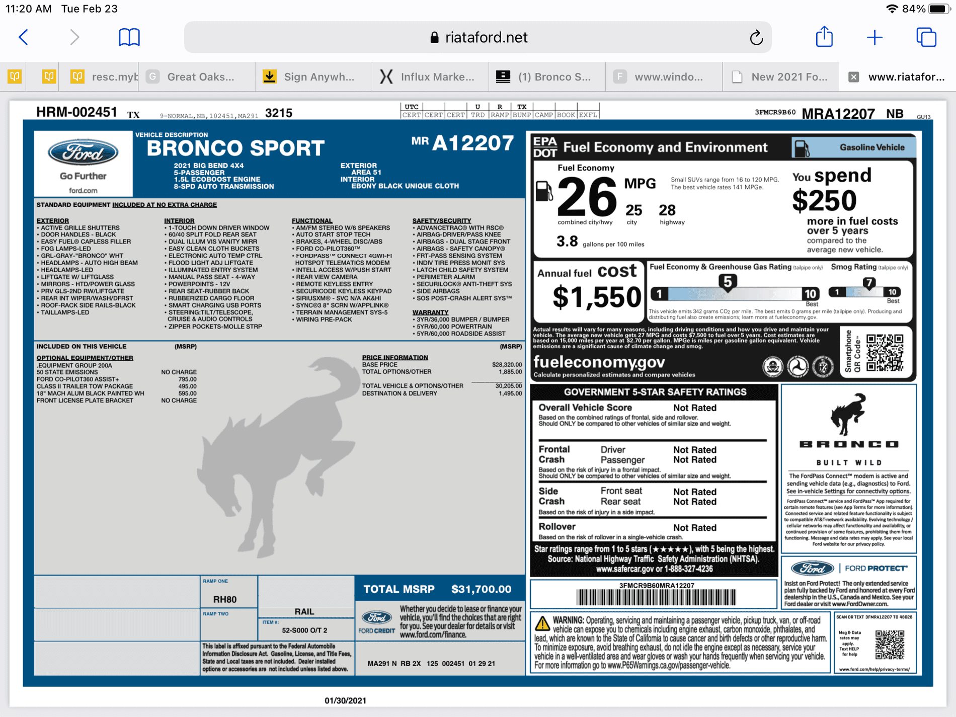 Ford Bronco Sport Window Sticker Dates FBDF932E-E112-4361-8255-4D6EE90B2341