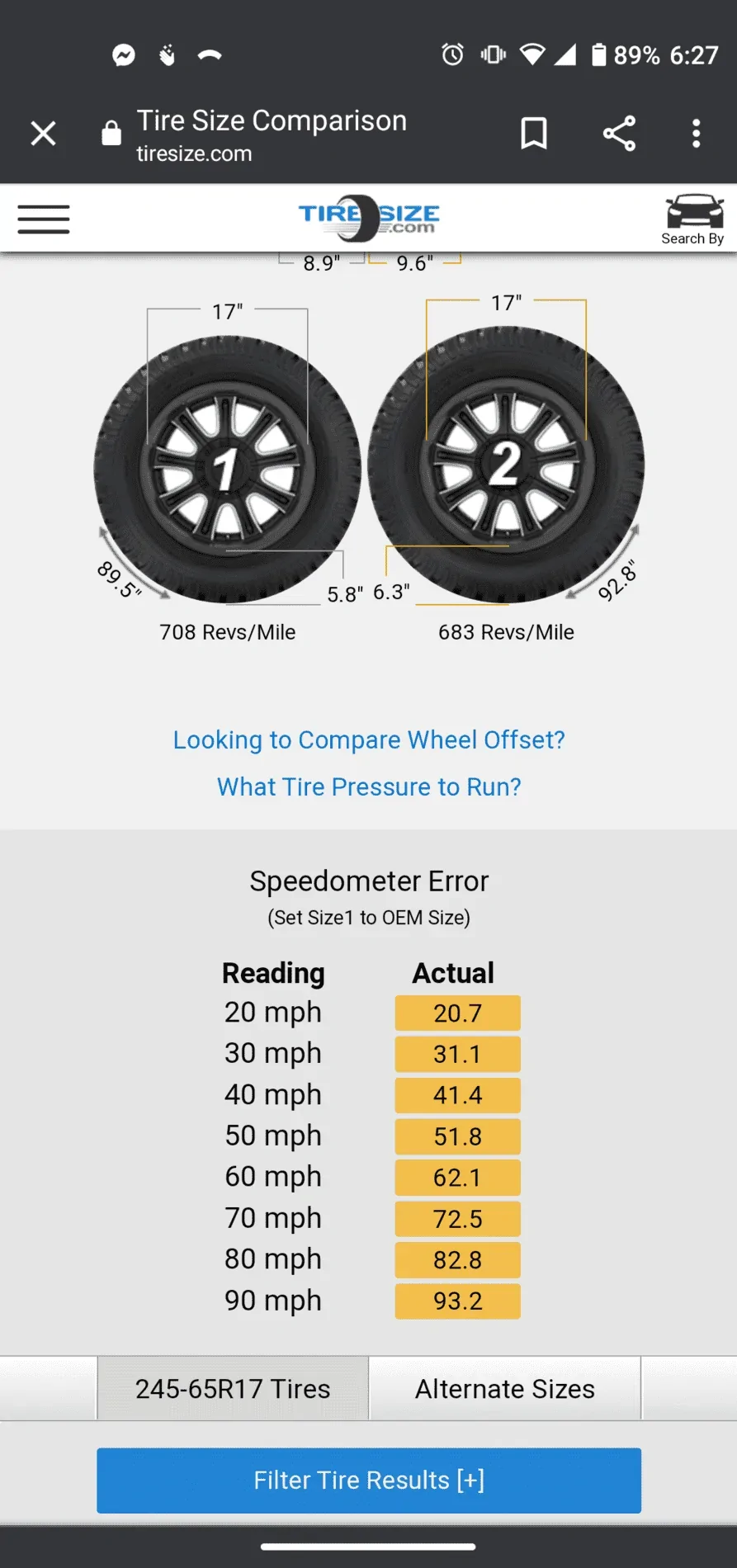 Ford Bronco Sport Big bend tire sizes -- what AT tires won’t rub?? Screenshot_20210223-182707