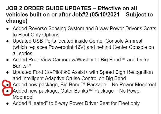 Ford Bronco Sport 2021 Bronco Sport Order Guide! (Options, Packages, Equipment, Accessories Revealed) - U.S. & CANADA no-moon-roof