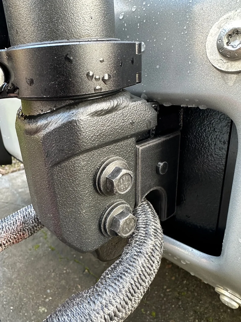 Ford Bronco Sport OEM brush guard bolts interfere with recovery points IMG_2290