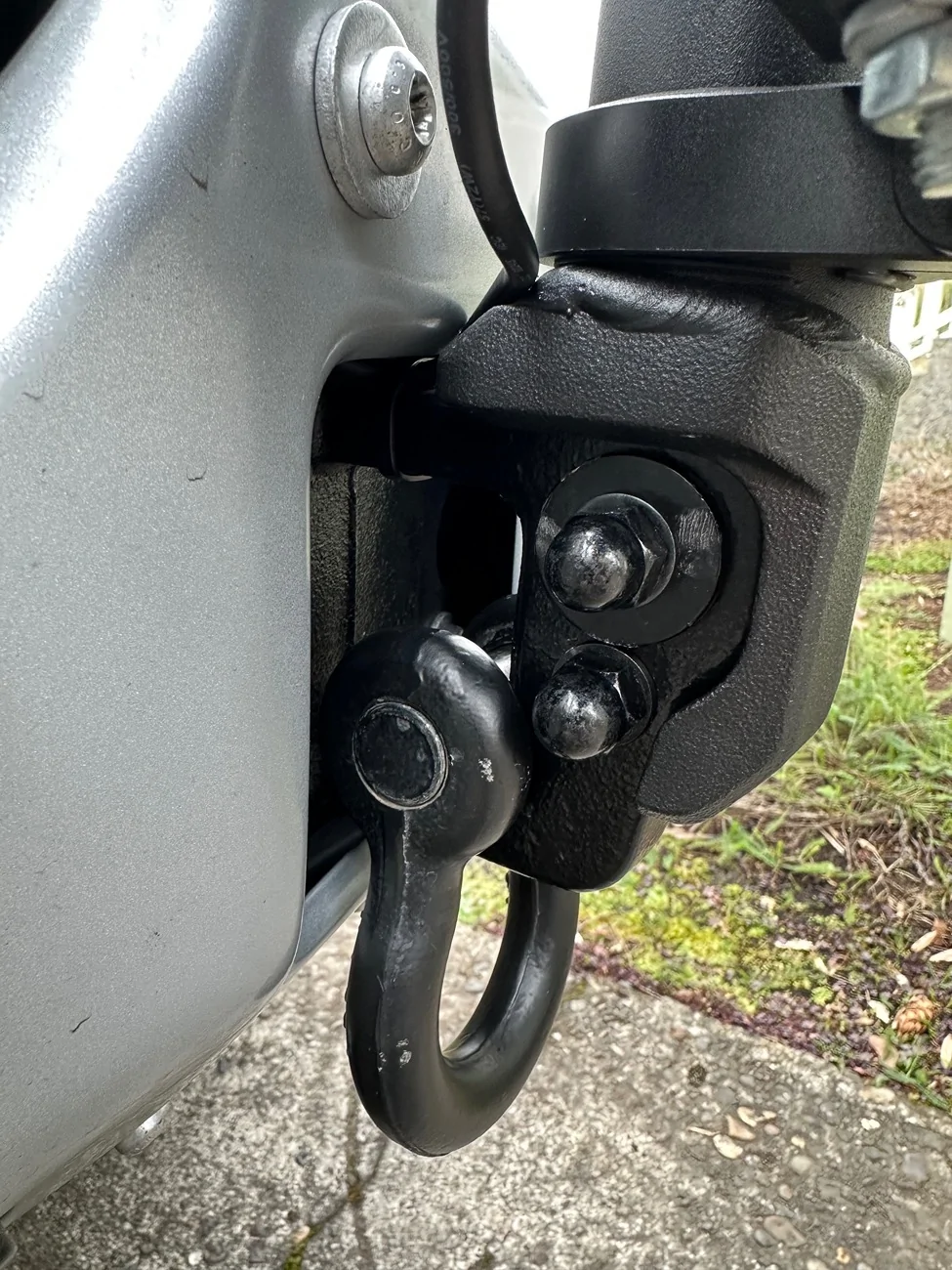 Ford Bronco Sport OEM brush guard bolts interfere with recovery points IMG_2302