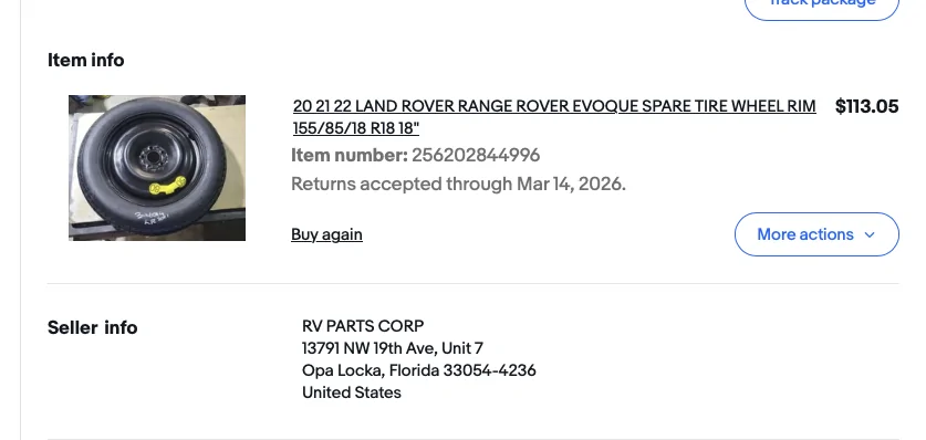 Ford Bronco Sport 2025 OuterBank Spare tire that works Screenshot 2026-02-21 at 12.58.21 PM