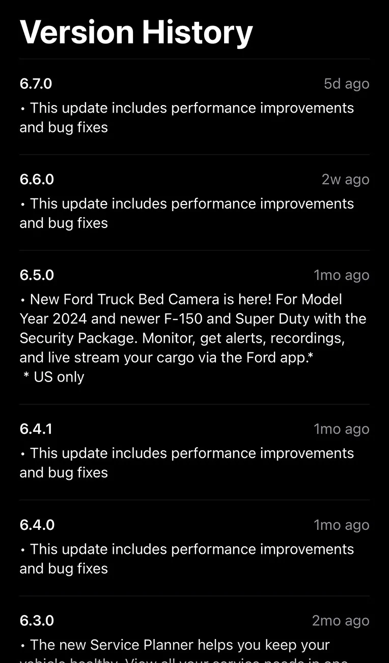 Ford Bronco Sport Ford App ver 6.7.0 Having Known Issues per Ford IMG_5655