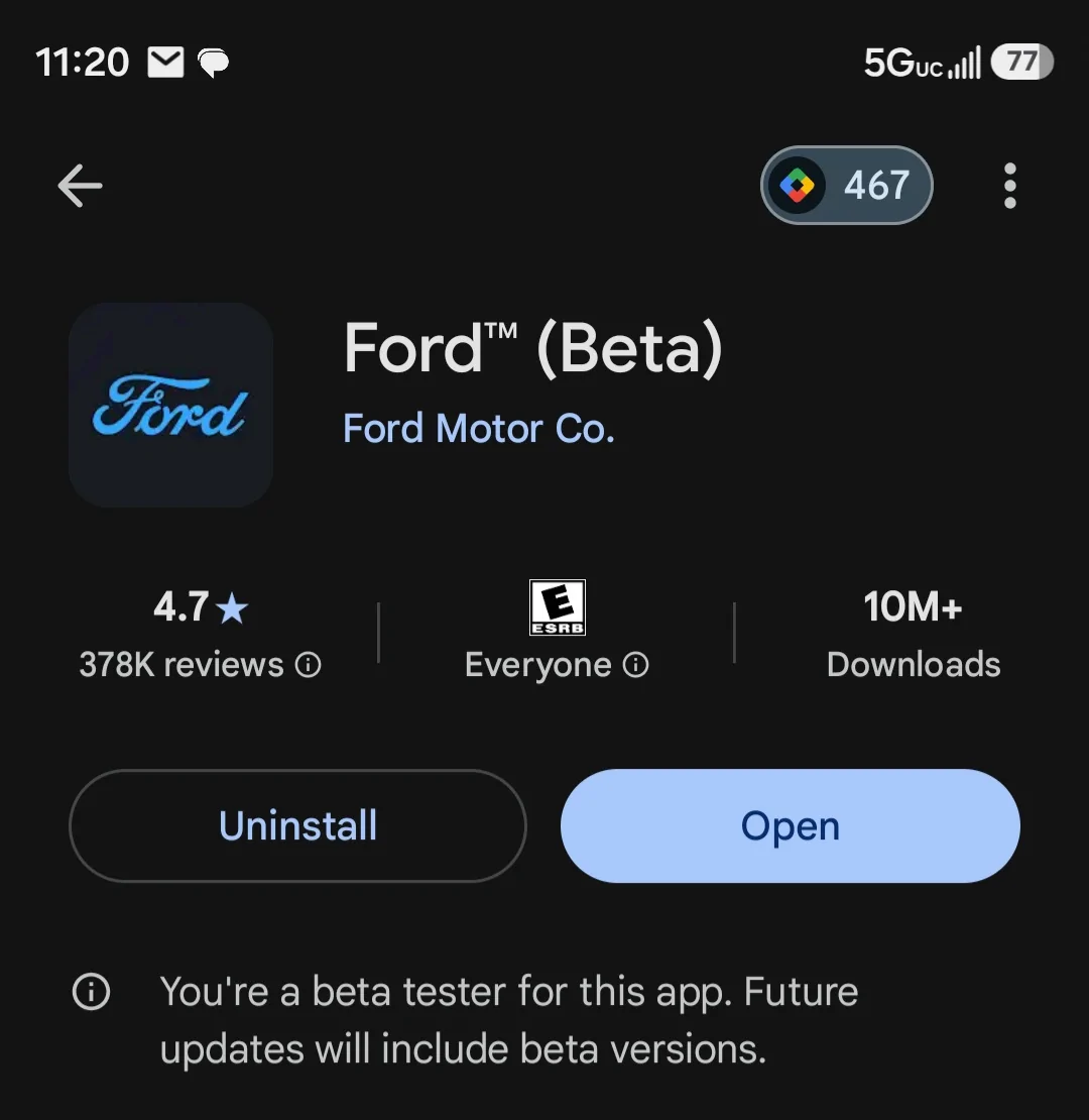 Ford Bronco Sport Ford App ver 6.9.0 Having Known Issues per Ford Screenshot_20260318_232010_Google Play Stor